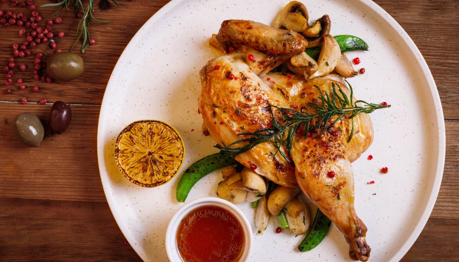 Herb Rubbed Roasted Chicken / Seasonal Vegetables
