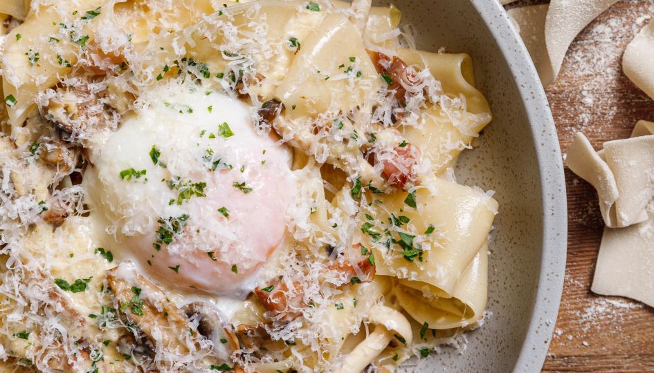 Pancetta / Pappardelle / Cream Sauce / Poached Egg