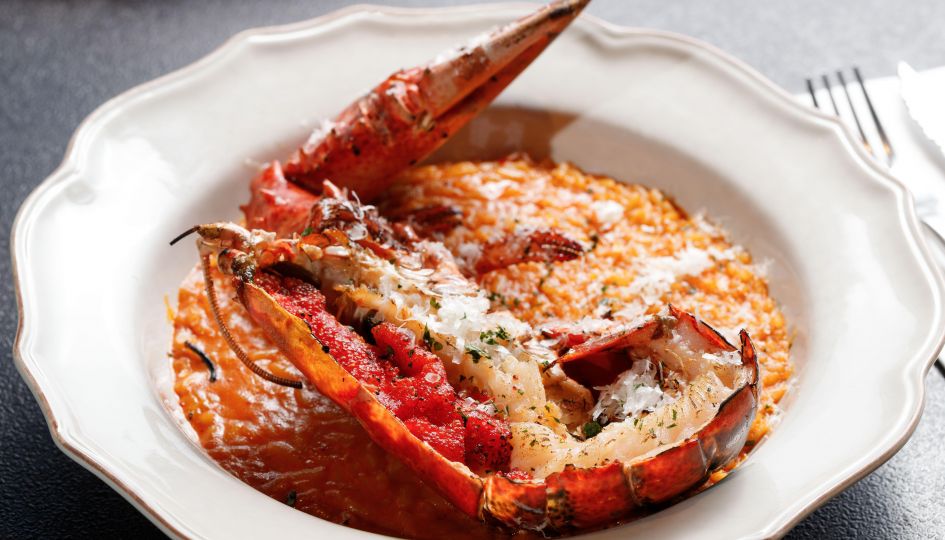 Grilled Half Lobster Risotto