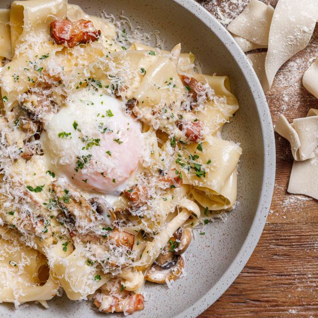 Pancetta / Pappardelle / Cream Sauce / Poached Egg